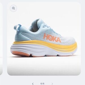 Hoka Athletic Shoes in Light Blue and Yellow